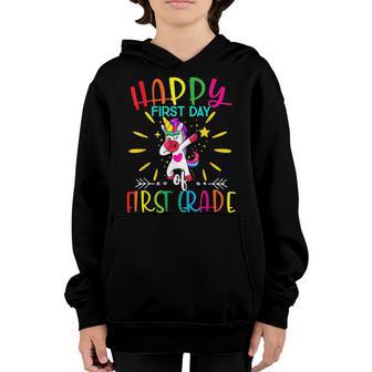 First Day Of 1St Grade Teacher Unicorn Lover Back To School Youth Hoodie - Thegiftio UK