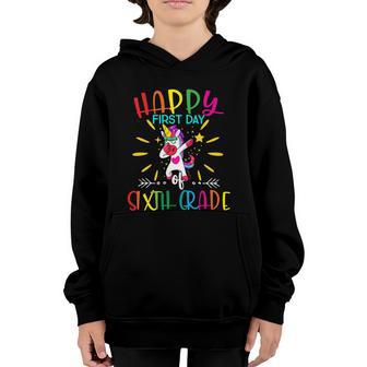 First Day Of 6Th Grade Teacher Unicorn Lover Back To School Funny Gift Youth Hoodie - Thegiftio UK