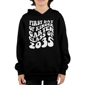 First Day Of Kindergarten Class Of 2035 Retro Graphic Design Printed Casual Daily Basic Youth Hoodie - Thegiftio UK