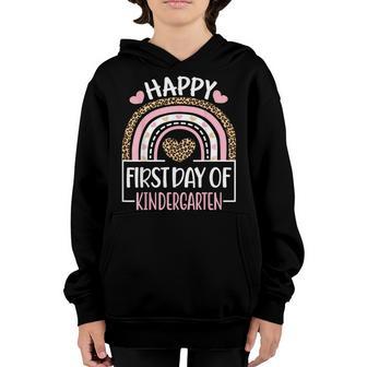 First Day Of Kindergarten Funny Back To School Leopard Teach Youth Hoodie - Thegiftio UK