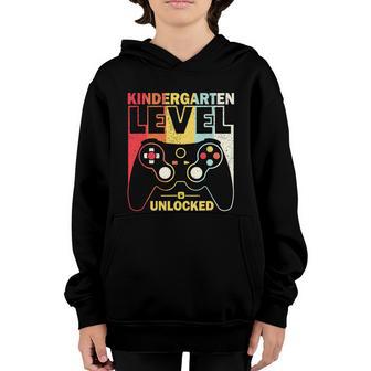 First Day Of Kindergarten Level Unlocked Back To School Graphic Design Printed Casual Daily Basic Youth Hoodie - Thegiftio UK