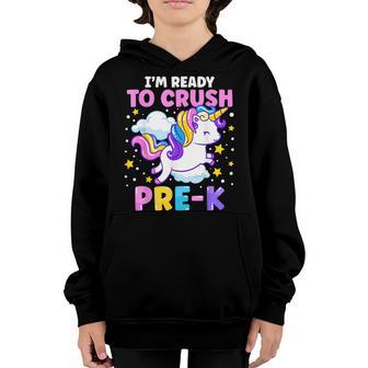First Day Of Preschool Im Ready To Crush Pre-K Unicorn Kids Youth Hoodie - Thegiftio UK
