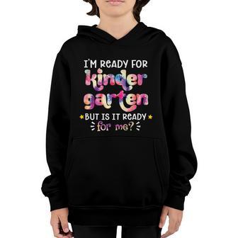 First Day Of School Ready For Kindergarten Tie Dye Cute Gift Graphic Design Printed Casual Daily Basic Youth Hoodie - Thegiftio UK