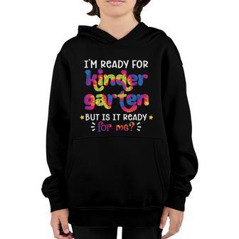 First Day Of School Ready For Kindergarten Tie Dye Funny Gift Graphic Design Printed Casual Daily Basic Youth Hoodie - Thegiftio UK