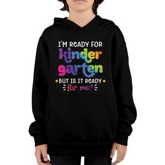 First Day Of School Ready For Kindergarten Tie Dye Meaningful Gift Graphic Design Printed Casual Daily Basic Youth Hoodie - Thegiftio UK
