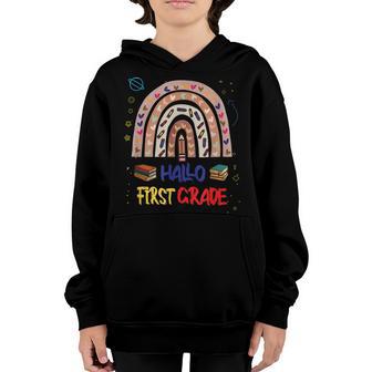 First Grad School Hallo First Grade Funny School Gift Youth Hoodie - Thegiftio UK