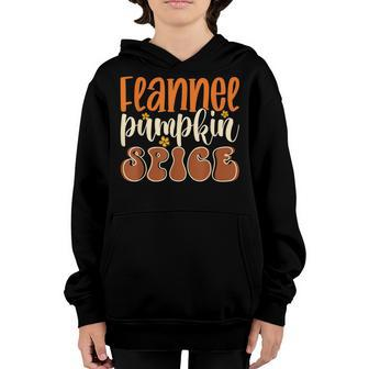 Flannel Pumpkin Spice Flower Vintage Style Fall Autumn Vibes  Youth Hoodie