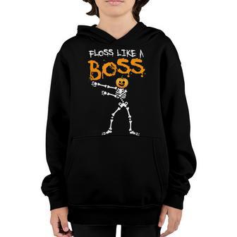 Floss Like A Boss Human Skeleton Boys Girl Kids Halloween Youth Hoodie - Thegiftio UK