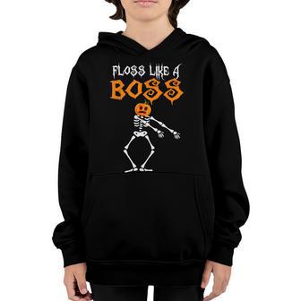 Floss Like A Boss Skeleton Halloween Boys Girls Kids Gifts Youth Hoodie - Thegiftio UK