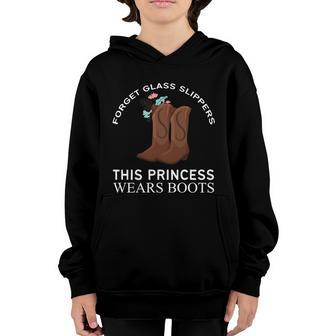 Forget Glass Slippers This Princess Wears Boots Funny Cowboy Funny Gift Youth Hoodie - Thegiftio UK
