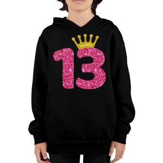 Funny 13Th Party Number 13 Year Old Girls 13Th Birthday Youth Hoodie - Thegiftio UK