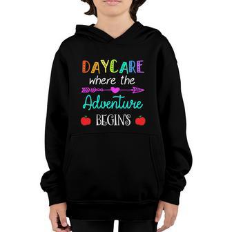 Funny 1St Day Of School Daycare Adventure Begins Graphic Design Printed Casual Daily Basic Youth Hoodie - Thegiftio UK