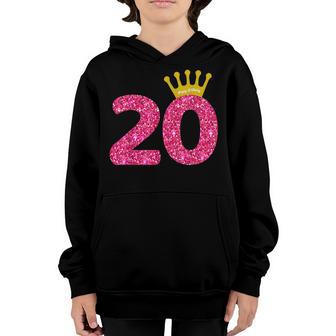 Funny 20Th Party Number 20 Year Old Girls 20Th Birthday Youth Hoodie - Thegiftio UK