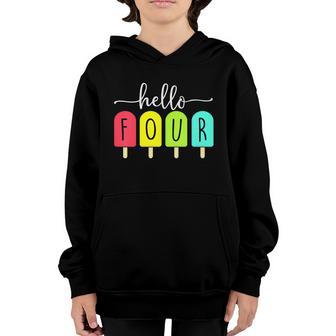 Funny 4Th Birthday Boy Summer Ice Cream Lovers V2 Youth Hoodie - Thegiftio UK