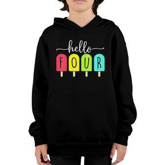 Funny 4Th Birthday Boy Summer Ice Cream Lovers Youth Hoodie - Thegiftio UK