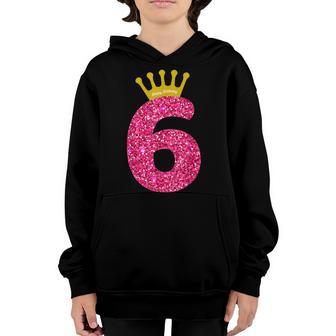 Funny 6Th Party Number 6 Year Old Girls 6Th Birthday Youth Hoodie - Thegiftio UK