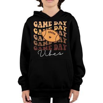 Funny American Football Game Day Vibes Rugby Retro Sports Youth Hoodie - Thegiftio UK