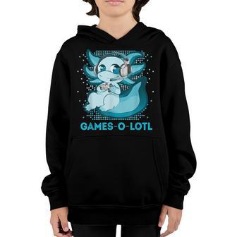Funny Axolotl Video Gamer Kawaii Anime Gift Gaming Kids Boys Youth Hoodie - Thegiftio UK