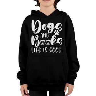 Funny Book Lovers Reading Lovers Dogs Books And Dogs Youth Hoodie - Thegiftio UK