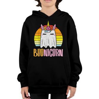 Funny Boonicorn Gift Ghost Unicorn Boo Retro Halloween Girls Youth Hoodie - Thegiftio UK