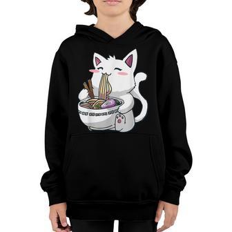 Funny Cat Ramen Anime Kawaii Japanese Gift Girls Official V2 Youth Hoodie - Thegiftio UK