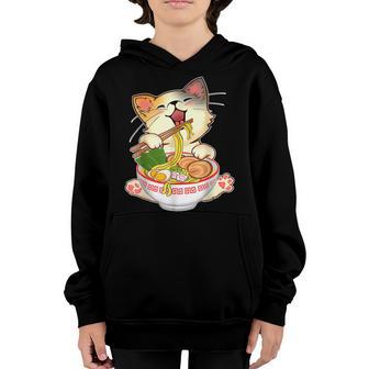 Funny Cat Ramen Anime Kawaii Japanese Gift Girls Official Youth Hoodie - Thegiftio UK