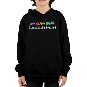 Funny Classically Trained 80S Video Game Aliens Youth Hoodie - Thegiftio UK