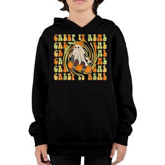 Funny Creep It Real Skateboard Cute Halloween Spooky Boys Youth Hoodie - Thegiftio UK