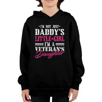 Funny Daddys Little Girl Gift Veteran Dad Veterans Day Gift Graphic Design Printed Casual Daily Basic Youth Hoodie - Thegiftio UK