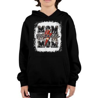 Funny Football Mom Lightning Bolt Leopard Game Day Vibes Youth Hoodie - Thegiftio UK