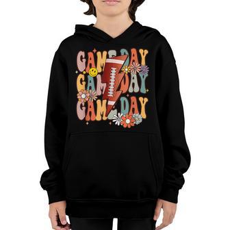 Funny Game Day American Football Retro Season Groovy Youth Hoodie - Thegiftio UK