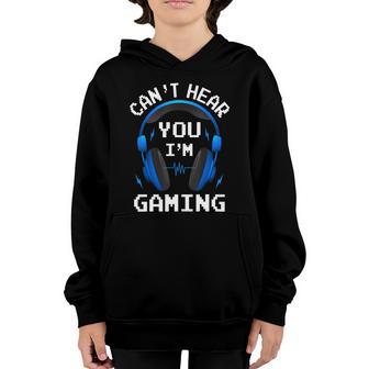 Funny Gamer Gift Headset Cant Hear You Im Gaming Tshirt Graphic Design Printed Casual Daily Basic Youth Hoodie - Thegiftio UK
