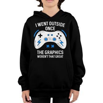 Funny Gamer I Went Outside Once Gaming Youth Hoodie - Thegiftio UK