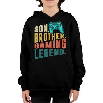 Funny Gamer Son Big Brother Gaming Legend Gift Boys Nager Youth Hoodie - Thegiftio UK