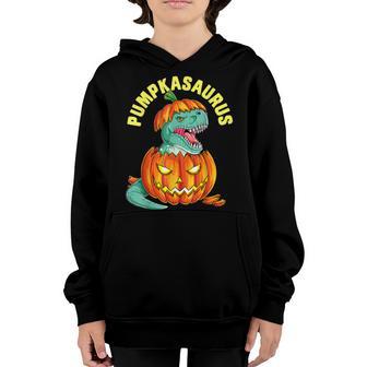 Funny Halloween Boys Men Pumpkasaurus Dinosaur Pumpkin Youth Hoodie - Thegiftio UK