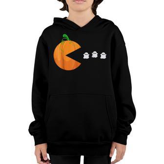 Funny Halloween Costume Pumpkin Eating Ghosts Boys Girls Youth Hoodie - Thegiftio UK