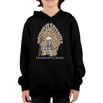 Funny Halloween Game Of Bones Halloween Is Coming Graphic Design Printed Casual Daily Basic Youth Hoodie - Thegiftio UK