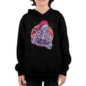 Funny Halloween Halloween Video Gamer Skeleton Graphic Design Printed Casual Daily Basic Youth Hoodie - Thegiftio UK