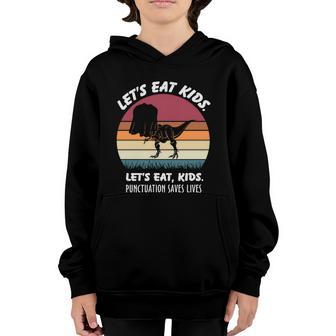 Funny Halloween Lets Eat Kids Punctuation Saves Halloween Min Graphic Design Printed Casual Daily Basic Youth Hoodie - Thegiftio UK