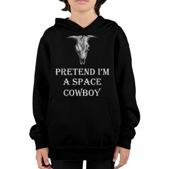 Funny Halloween Pretend Im A Space Cowboy Cute Youth Hoodie - Thegiftio UK