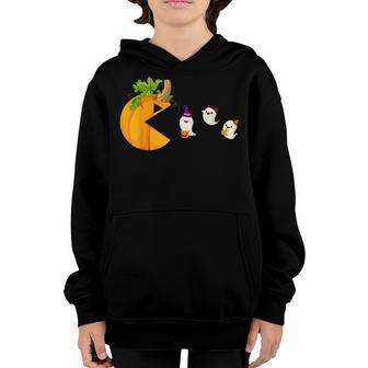 Funny Halloween Pumpkin Eating Ghost Gamer Men Boys Kids Youth Hoodie - Thegiftio UK