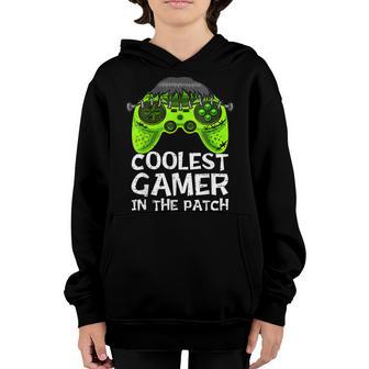 Funny Halloween Video Game Boys Coolest Gamer In The Patch V2 Youth Hoodie - Thegiftio UK