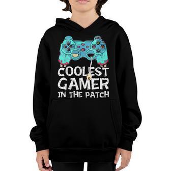 Funny Halloween Video Game Boys Coolest Gamer In The Patch Youth Hoodie - Thegiftio UK