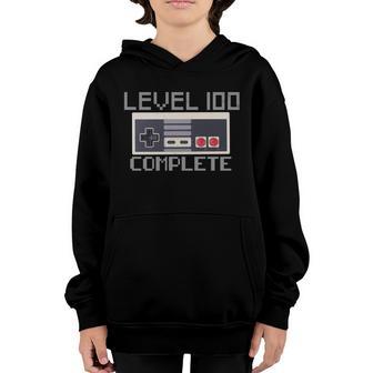 Funny Level 100 Complete Retro Gamer 100Th Birthday V2 Youth Hoodie - Thegiftio UK
