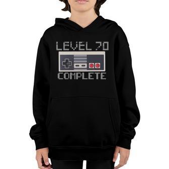 Funny Level 70 Complete Retro Gamer 70Th Birthday Youth Hoodie - Thegiftio UK
