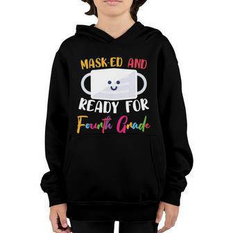 Funny Masked And Ready For Fourth Grade Back To School Youth Hoodie - Monsterry DE