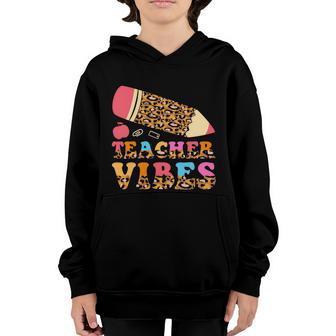 Funny Pencil Teacher Vibes Back To School Youth Hoodie - Thegiftio UK