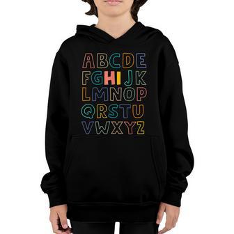 Funny Pre K Kindergarten Hi Alphabet Back To School Teachers Graphic Design Printed Casual Daily Basic Youth Hoodie - Thegiftio UK