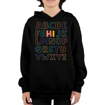 Funny Pre K Kindergarten Hi Alphabet Back To School Teachers V3 Youth Hoodie - Thegiftio UK