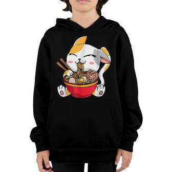 Funny Ramen Cat Anime Kawaii Japanese Gift Girls Official Youth Hoodie - Thegiftio UK